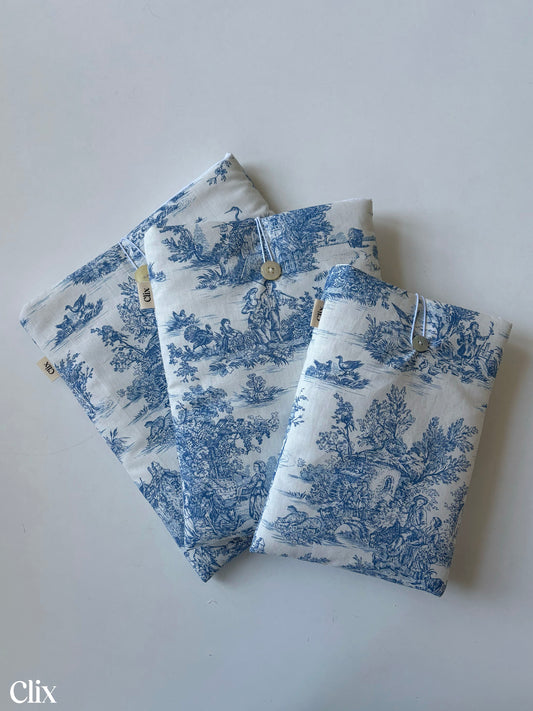 Housse de livre - JOUY BLEU
