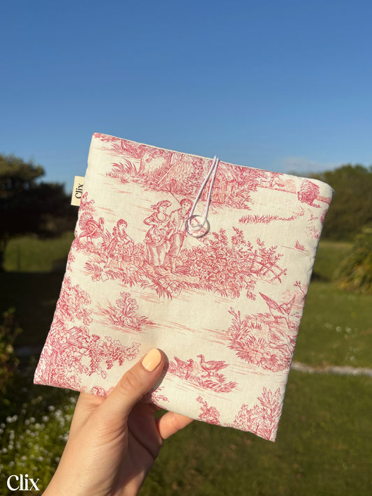Housse de livre - JOUY ROSE