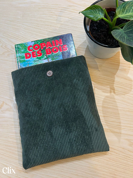 Housse de livre - VELOURS VERT