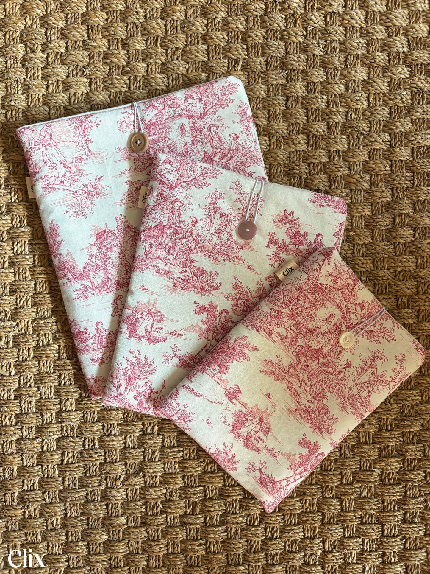 Housse de livre - JOUY ROSE