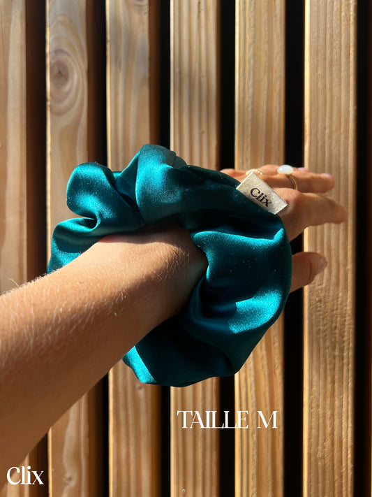 Clix - chouchou soie véritable - turquoise 02