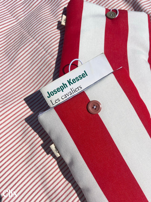 Clix - housse livre - RAYURES ROUGES 1