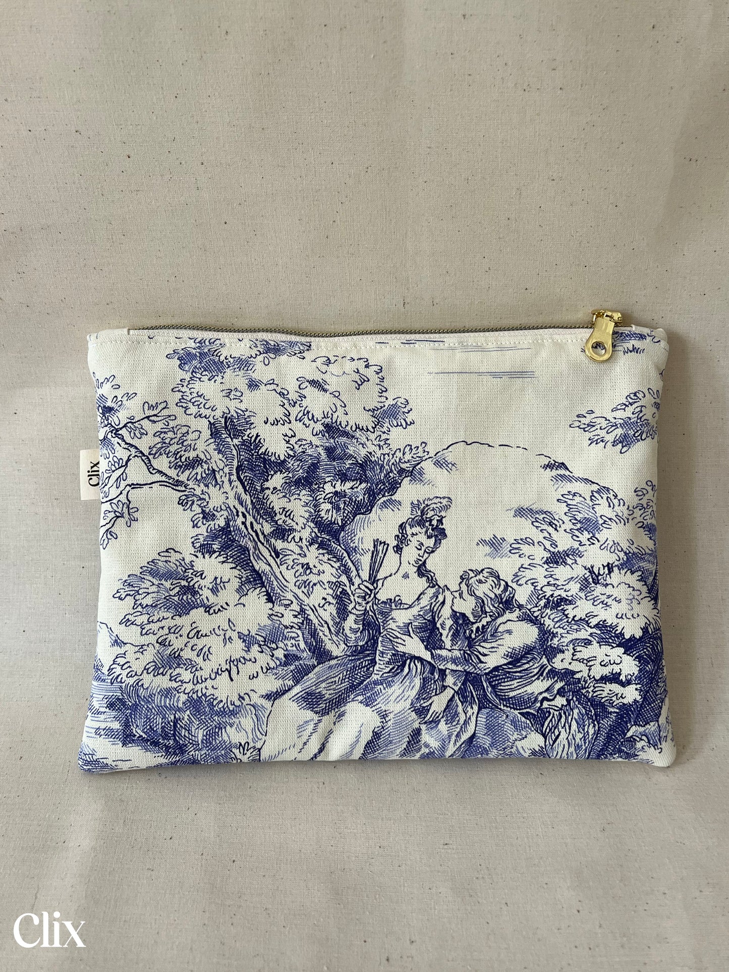 Clix - trousse plate - jouy bleu