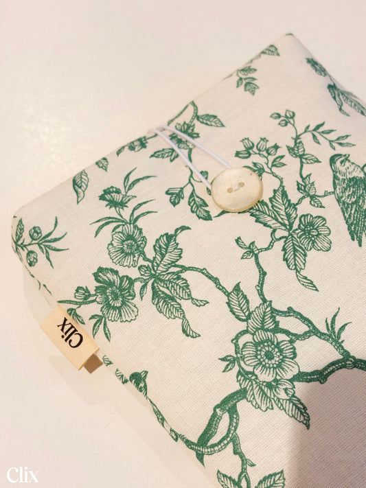 Housse de livre - OISEAUX VERTS