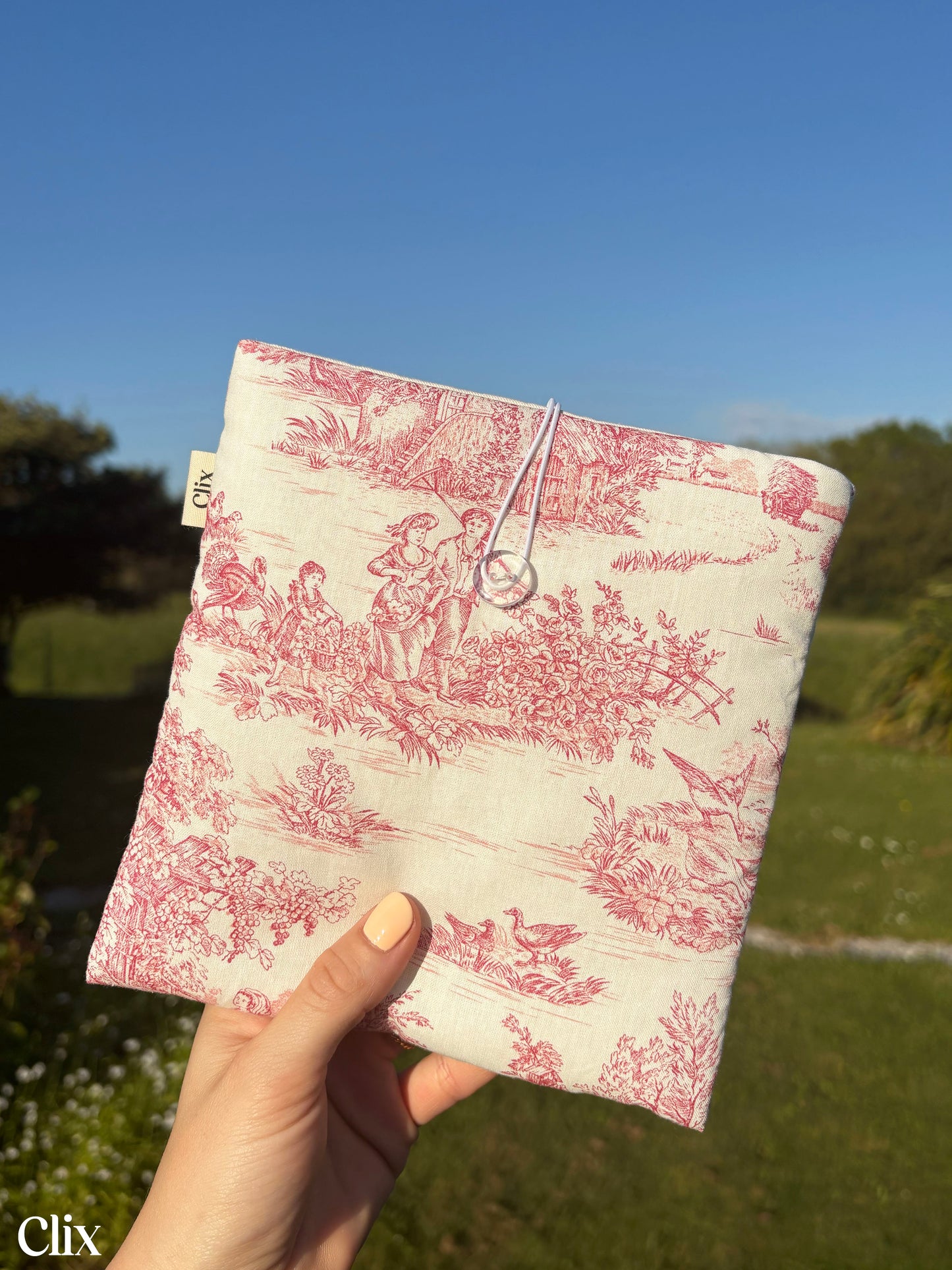 Housse de livre - JOUY ROSE