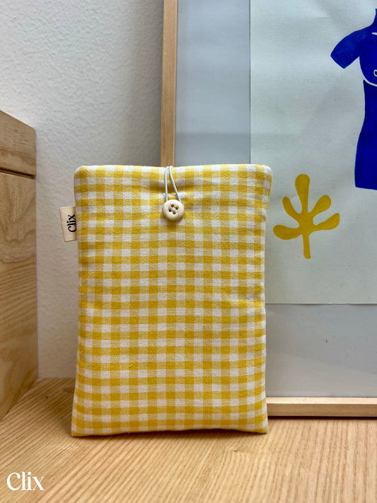 Housse de livre - VICHY JAUNE