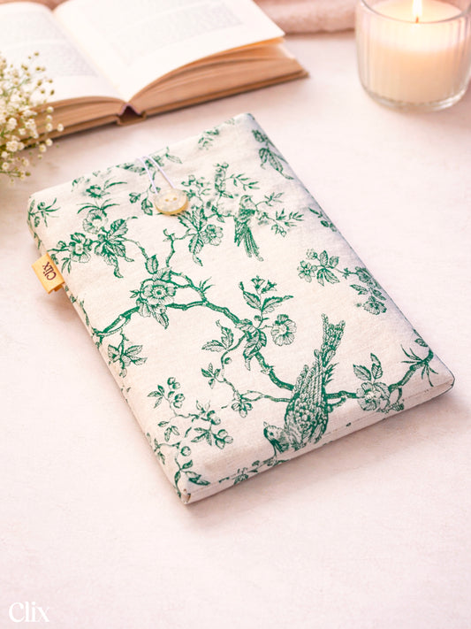 Housse de livre - OISEAUX VERTS