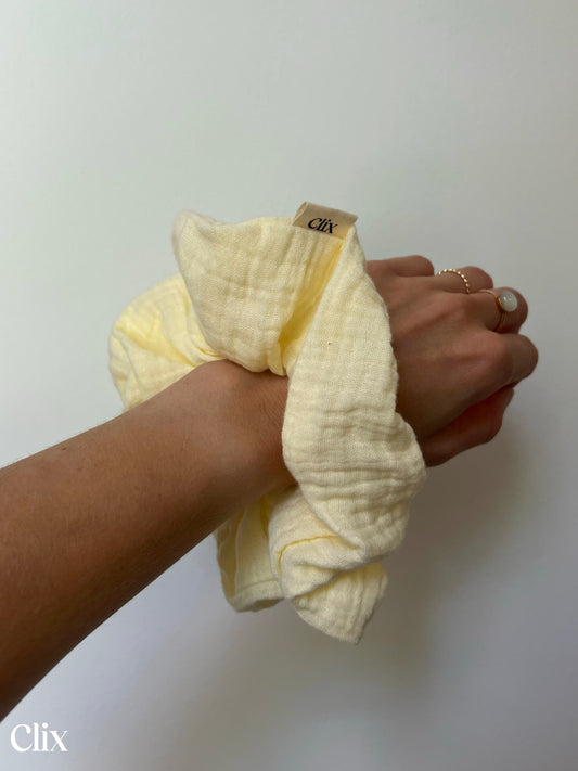 Chouchou - GAZE DE COTON JAUNE PASTEL