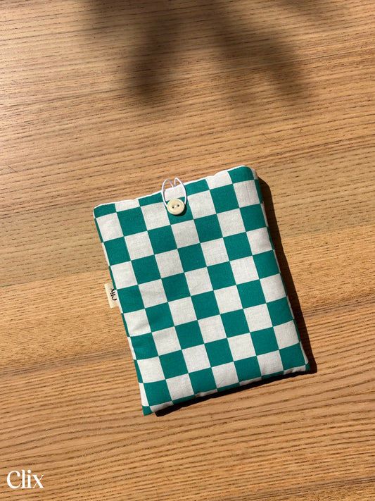 Clix - housse de livre - DAMIER VERT