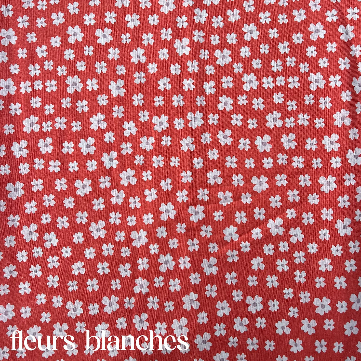 Clix - tissu - Fleurs blanches 