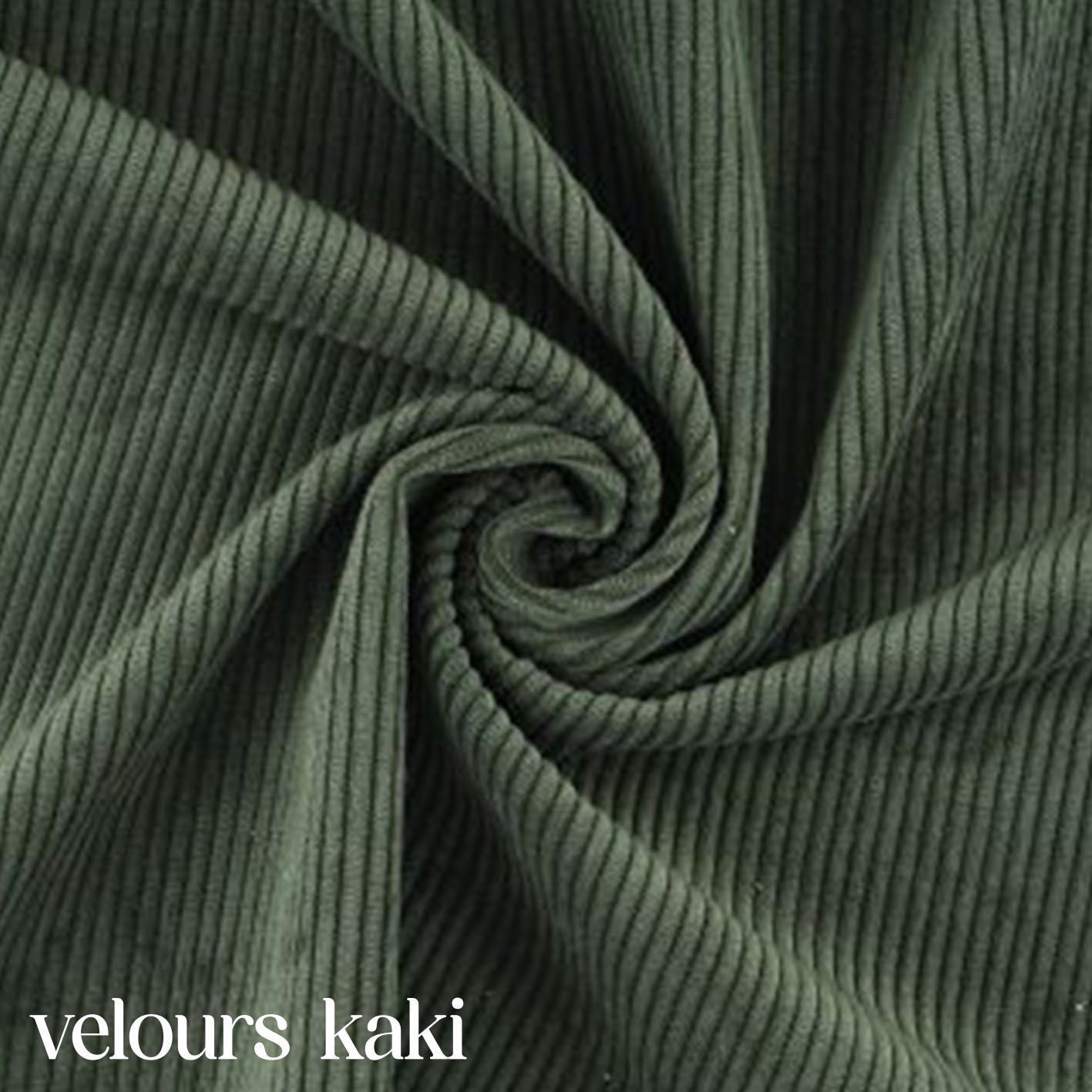 Clix - tissu - Velours kaki 