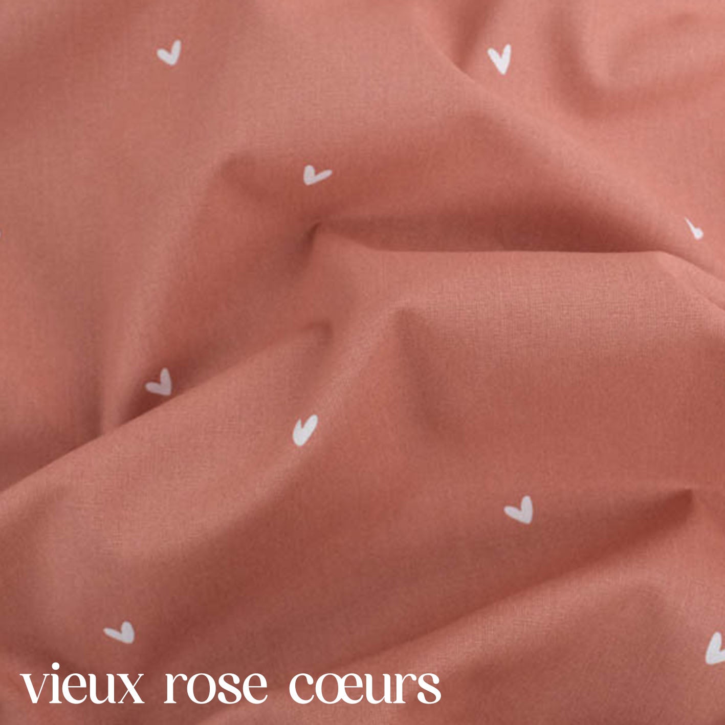 Clix - tissu - vieux rose cœurs 