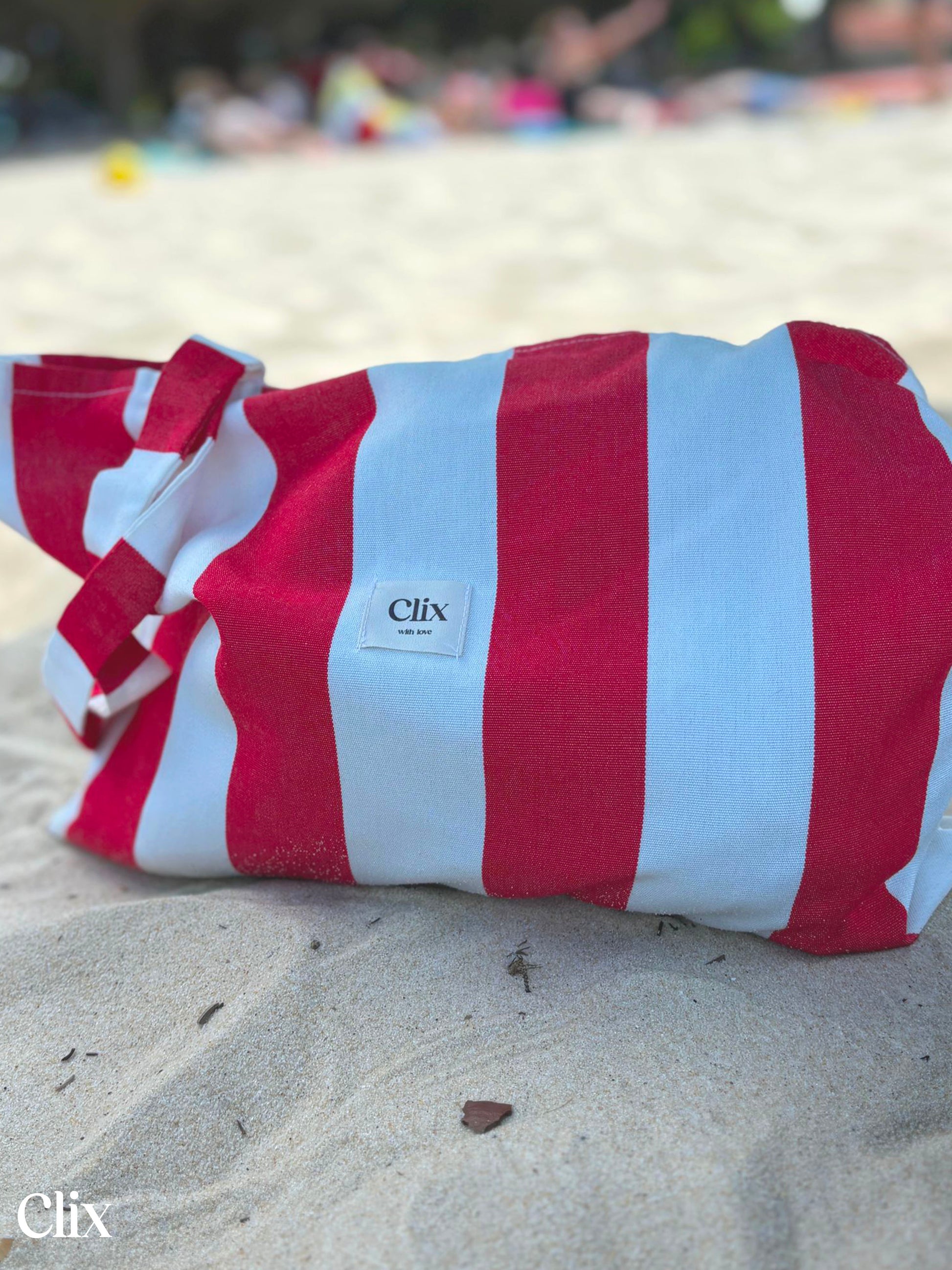 Clix_big bag -rayures rouges 