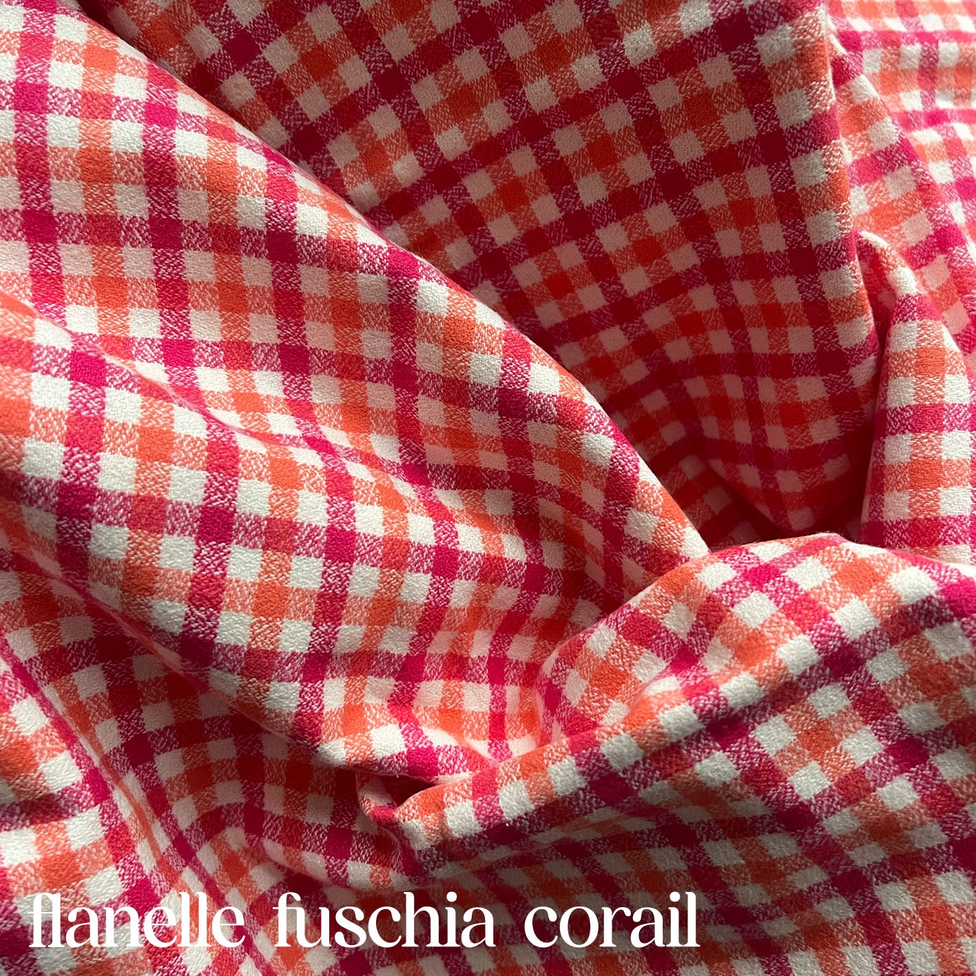 Clix tissu flanelle fuschia corail