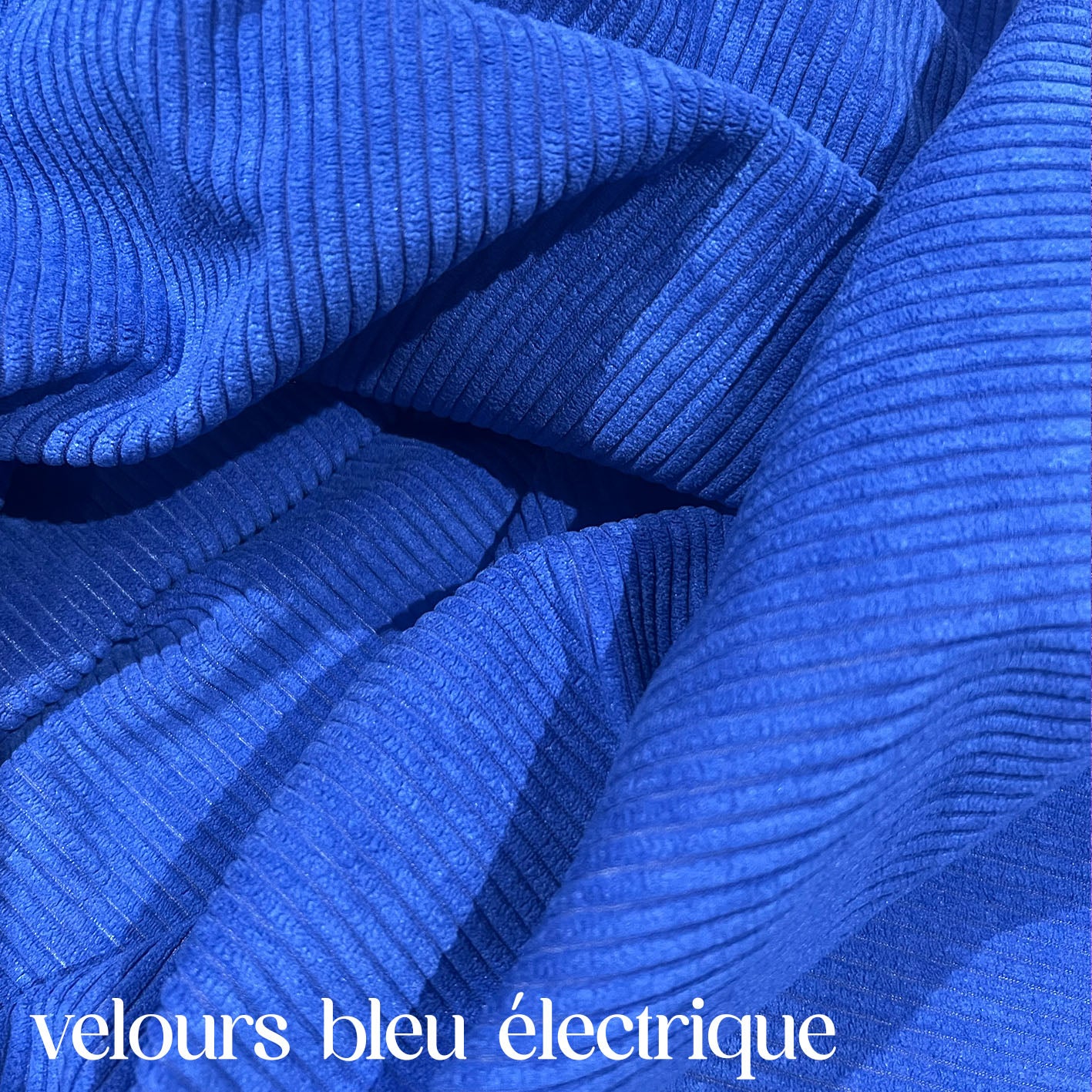 Clix tissu velours bleu électrique