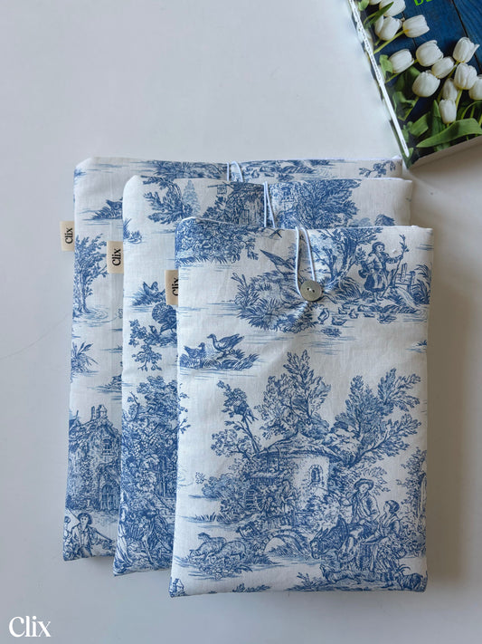 Housse de livre - JOUY BLEU